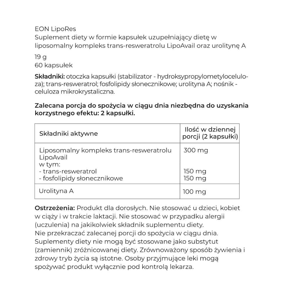 EON LipoRes – Liposomal Resveratrol 300 mg - obrazek 3